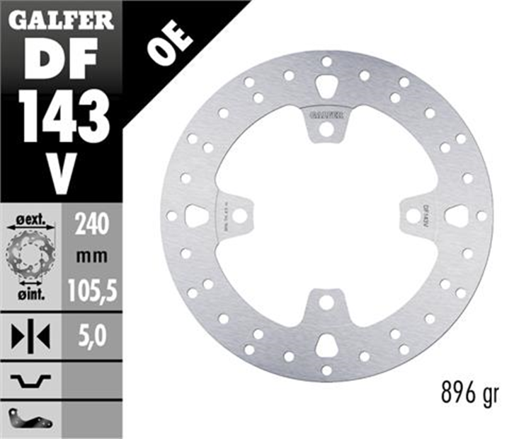 DISCO FRENO MOTO GALFER HONDA ADV/FORZA 240X121 4T ( NG 209)